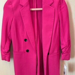 Bar III Fuchsia Double-Breasted Blazer